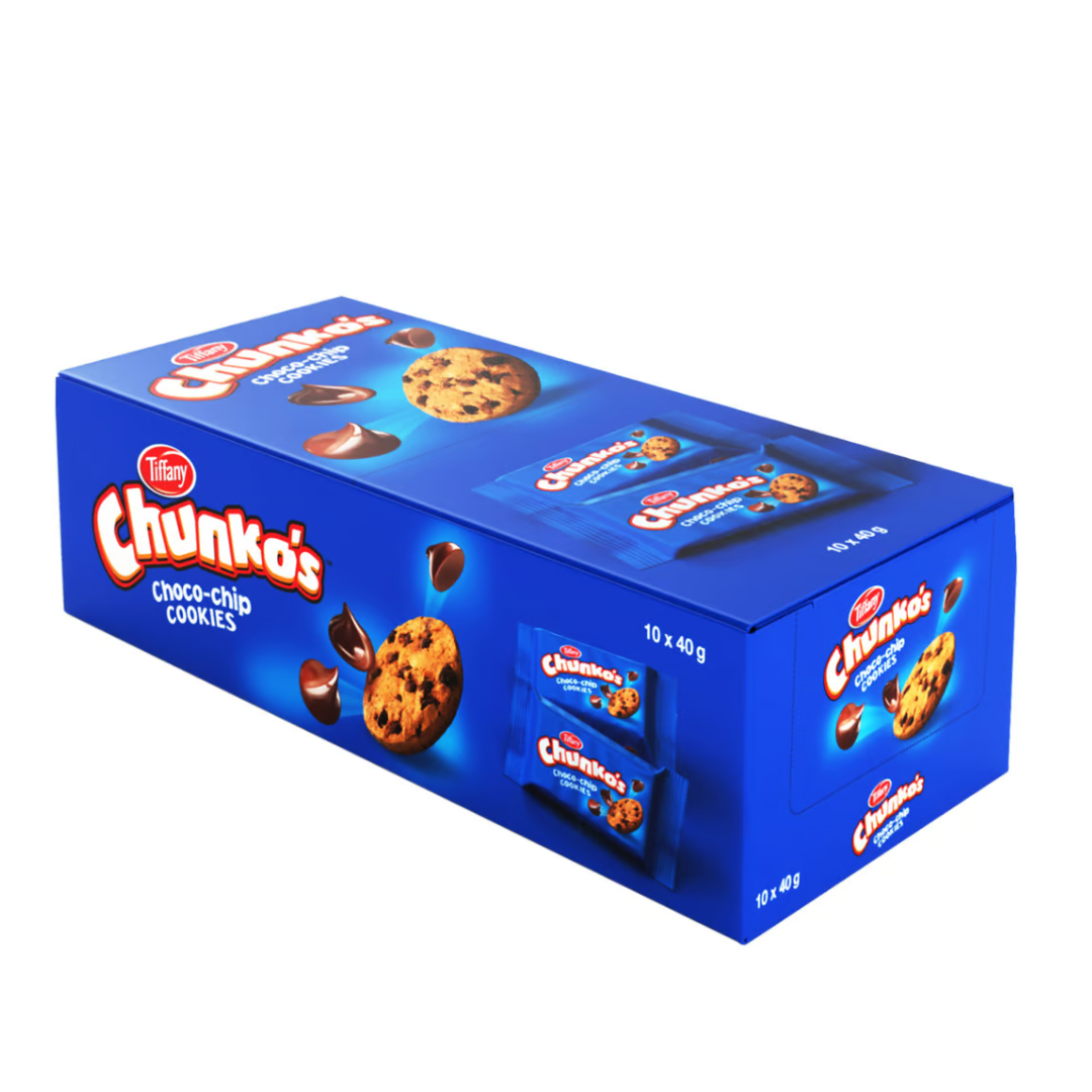 Tiffany Chunko's Choco-chip Cookies 10 x 40g | تيفاني تشنكوز كوكيز