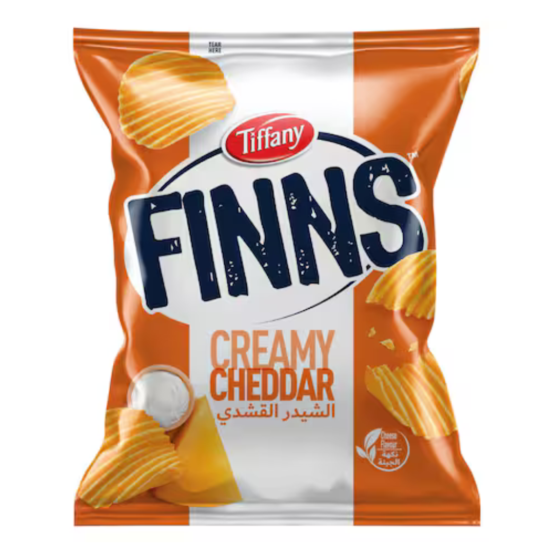 Tiffany Finns Chips Creamy Cheddar 12g | تيفاني شيبس بجبنة الشيدر