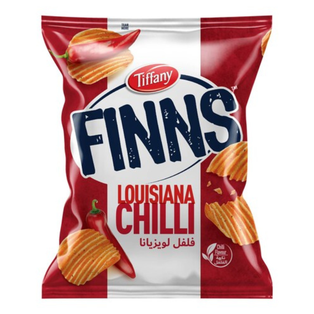 Tiffany Finns Chips Louisiana Chili 12g | تيفاني شيبس بالفلفل الحار