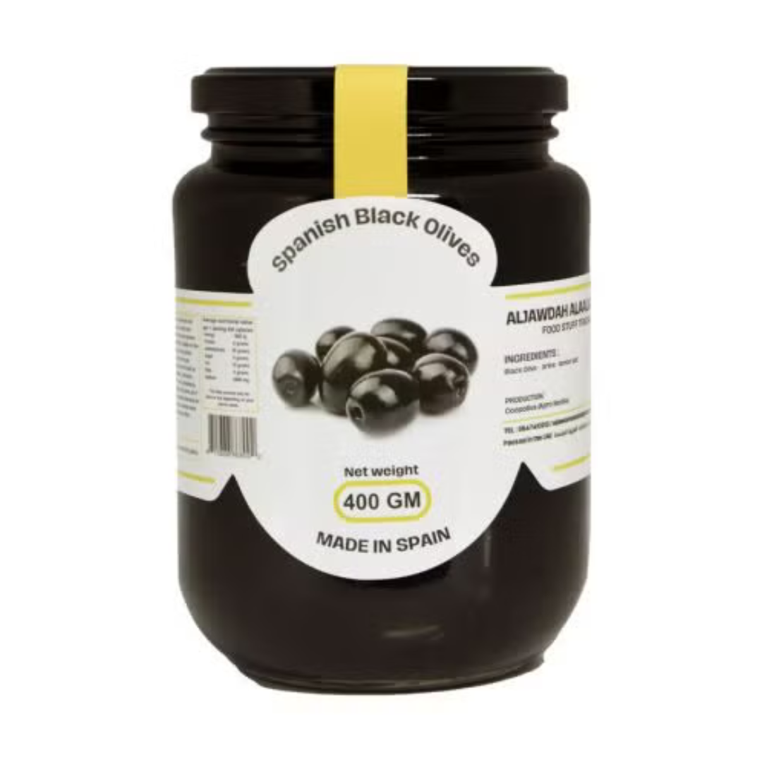 Al Jawda Alaalia Whole Black Olives 400g | الجودة العالية زيتون اسود