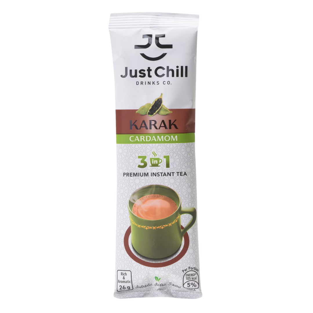 Just Chill Instant Karak Cardamom Tea (3in1) 26g | شاي كرك بالهال