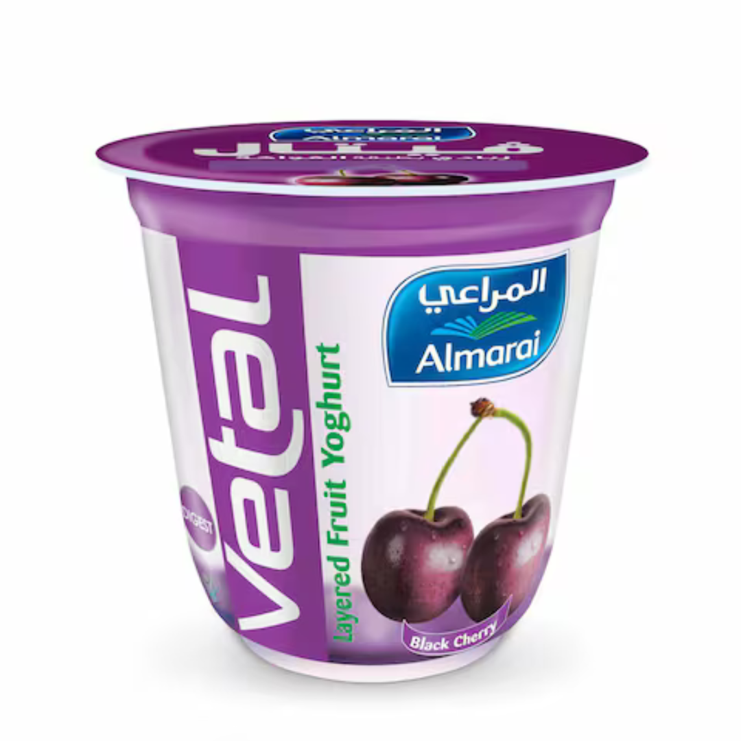 Al Marai Vetal Black Cherry Yoghurt 140g | زبادي فيتال بالكرز الاسود