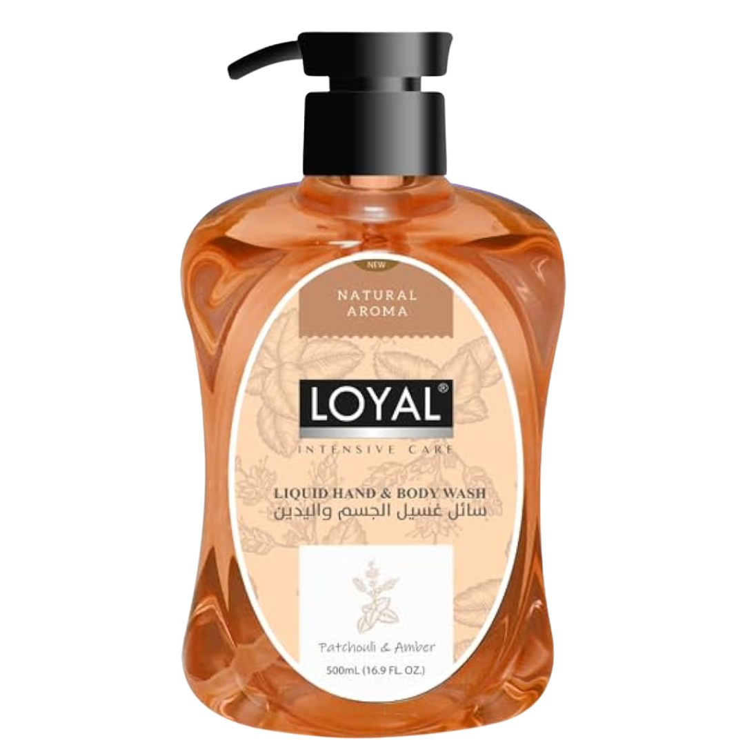 Loyal Liquid Hand & Body Wash Patchouli & Amber 500ml | لويال سائل غسيل الجسم واليدين