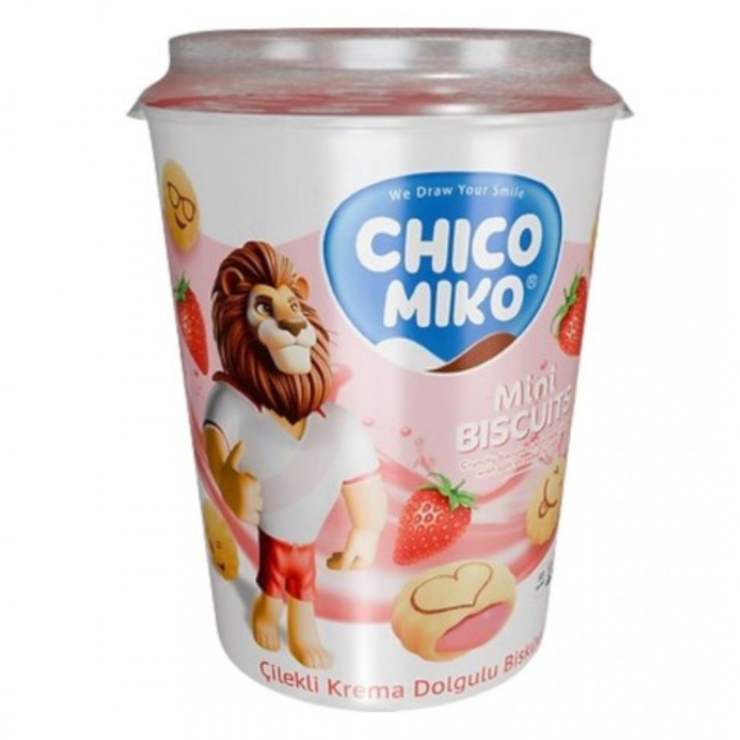 Chico Miko Mini Strawberry Biscuits 24 x 125g | تشيكو ميكو بسكوت بالفراولة