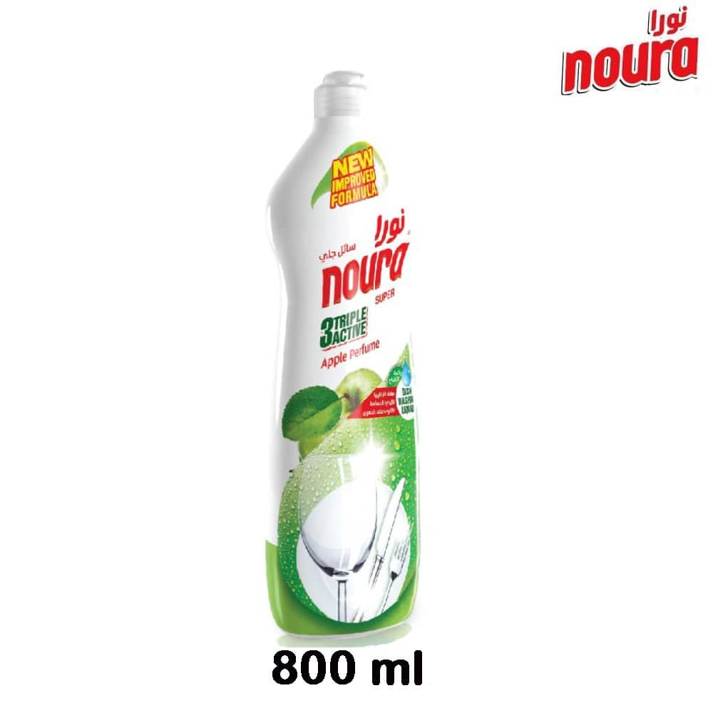 Noura Super Dishwashing Liquid Apple 800ml | نورا سائل جلي