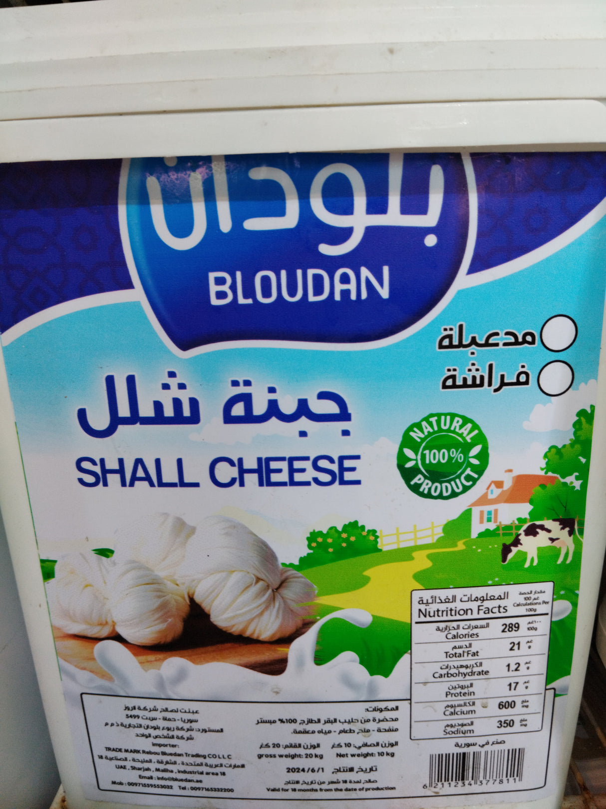 Bluedan Shalal Balls Cheese 10kg | بلودان جبنة شلل مدعبلة