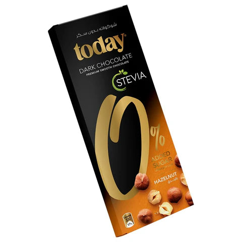 Today Zero Sugar Dark Chocolate Hazelnut 60g| توداي شوكولاتة داكنة بالبندق