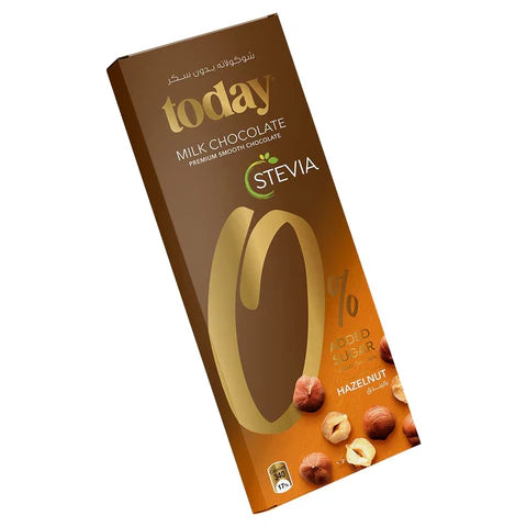 Today Zero Sugar Milk Chocolate Hazelnut 60g| توداي  شوكولاتة الحليب بالبندق