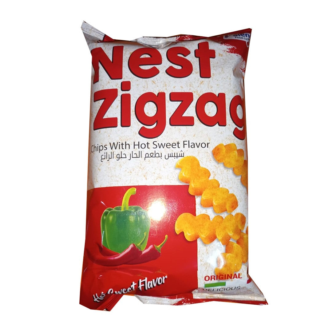 Nest Zigzag with Hot Sweet Flavor 40g Box of 50 | نست شيبس زجزاج بنكهة الحار الحلو