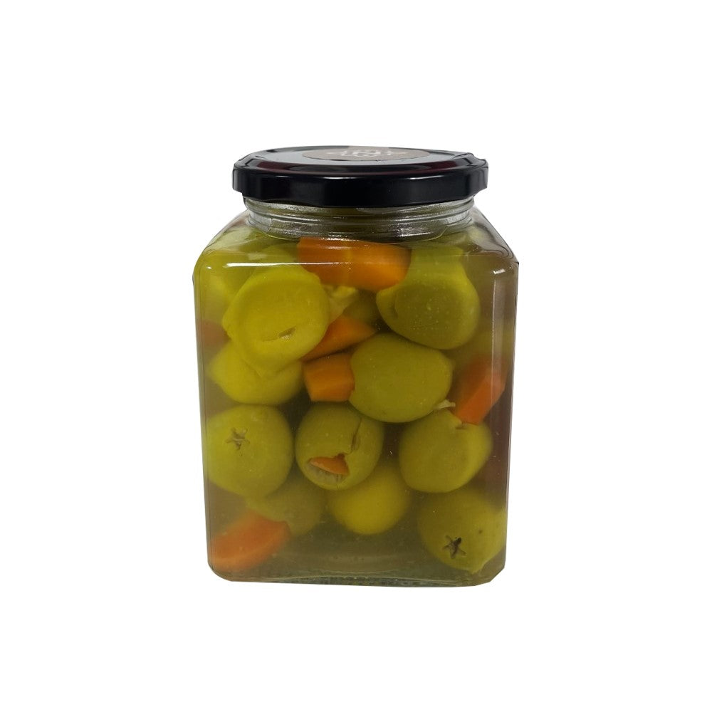 Al Nabulsi Green Olives with Carrots 500g | زيتون أخضر مع الجزر