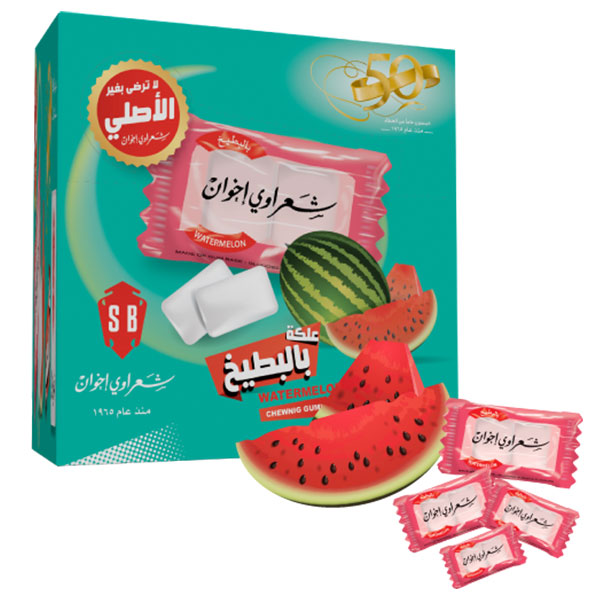 Sharawe Watermelon Flavor Chewing Gum Box 24 X 100 Pcs | شعراوي علكة بالبطيخ