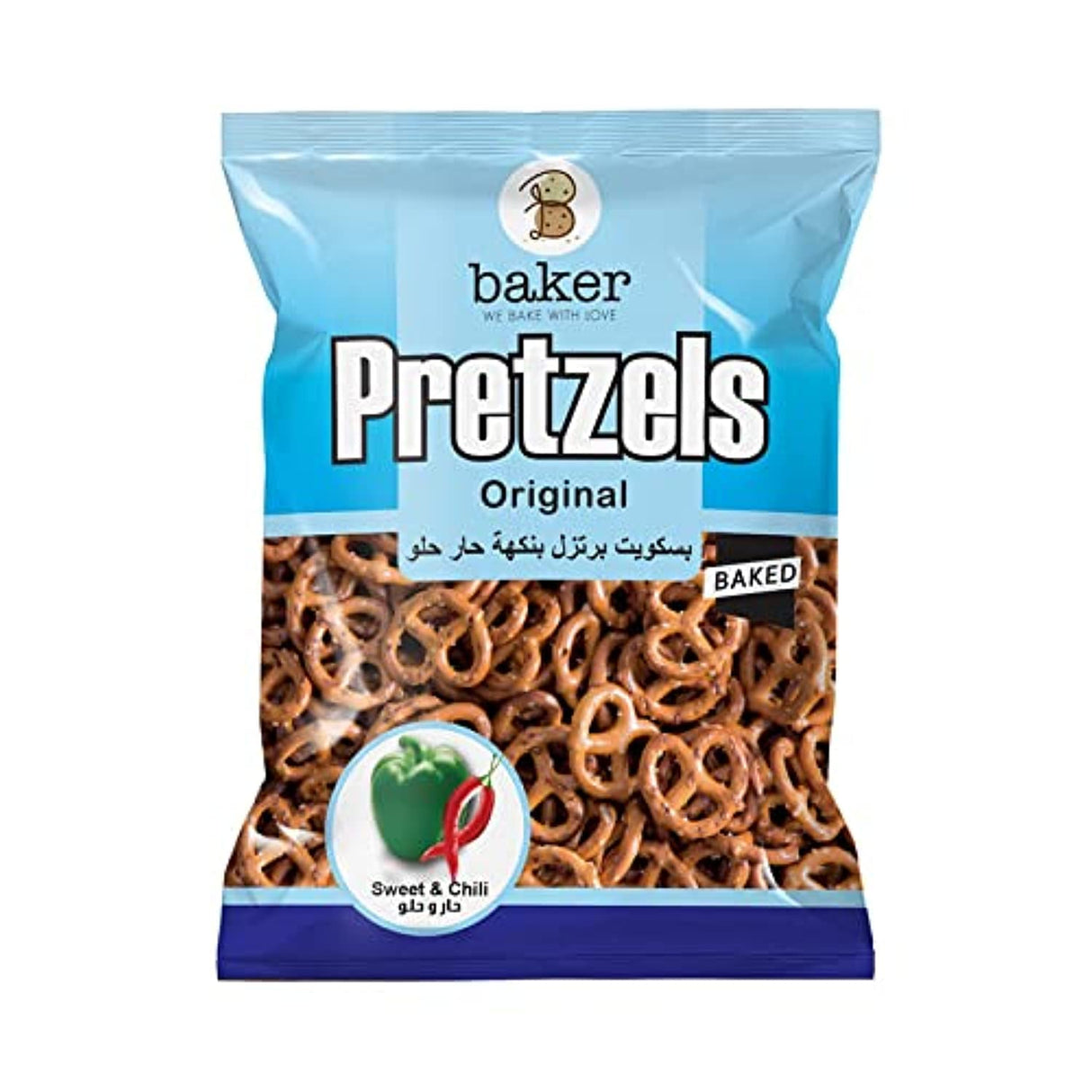 Baker Pretzels Sweet and Chili 270g | بسكوت برتزل حار حلو