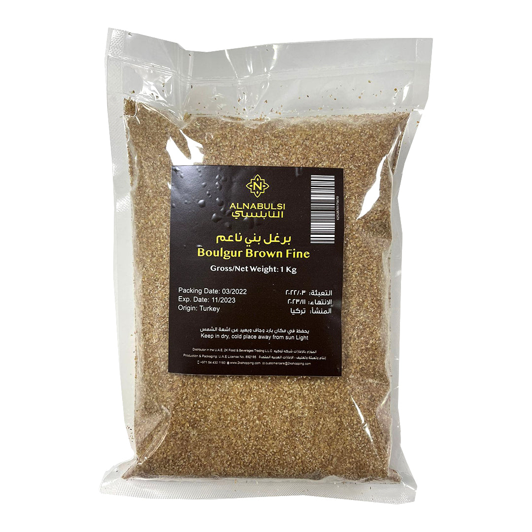 Al Nabulsi Boulgur Brown Fine 1kg | النابلسي برغل بني ناعم